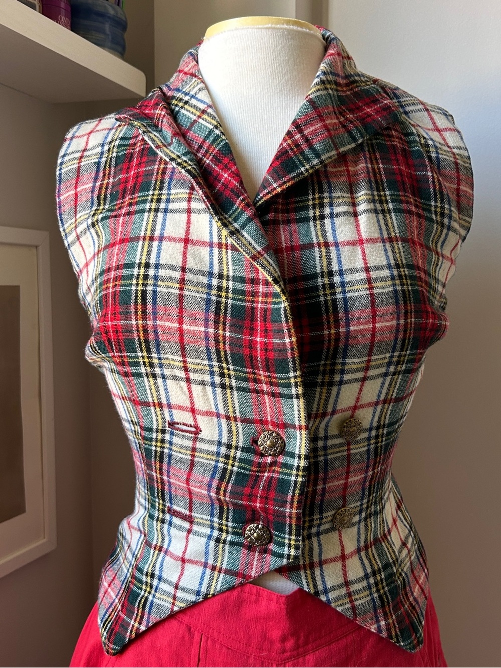 Red Plaid Vest